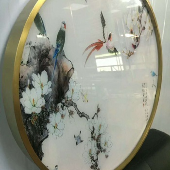 佛市臻勁圓形不銹鋼鈦金藝術畫