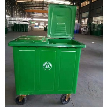 戶外垃圾桶660L 加厚鍍鋅鋼板制作方垃圾桶 現貨供應
