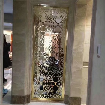 不銹鋼屏風(fēng) 中式鐵藝隔斷落地辦公室鏤空客廳背景墻花格定制