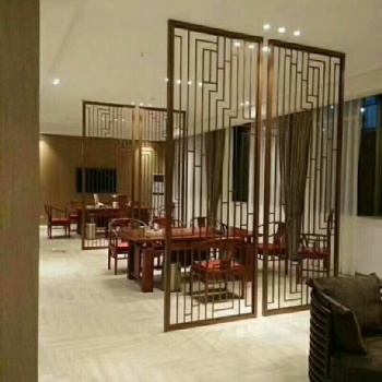 青古銅不銹鋼花格 鈦金屏風(fēng) 黑鈦金中式鏤空雕花 玫瑰金隔斷定制
