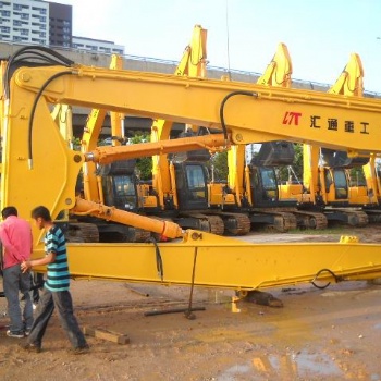 小松挖掘機(jī)加長(zhǎng)臂定做，加長(zhǎng)打樁臂二段臂三段臂拆樓臂