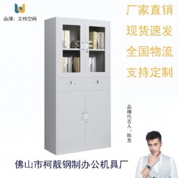 佛山廠家供應(yīng)中二斗大器械柜偏三斗文件柜雙門儲物柜資料儲存柜