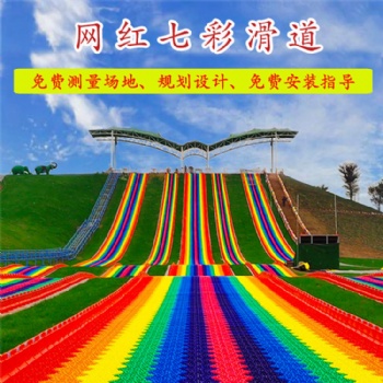 生態(tài)園七彩旱雪滑道滑彩虹滑道親子網紅游樂設備