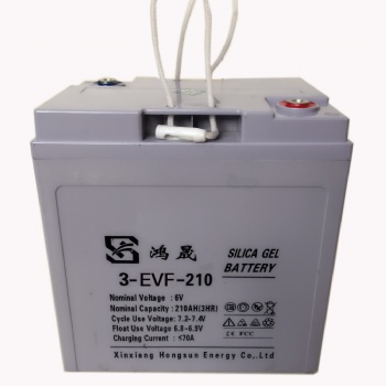 6V210AH免維護(hù)蓄電池，新鄉(xiāng)鴻晟能源有限公司電池生產(chǎn)廠家
