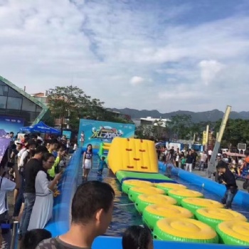 鴻升充氣水上漂浮物租賃支架游泳池出售水上樂(lè)園道具