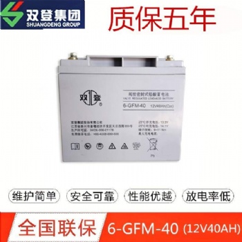 雙登蓄電池6-GFM-40免維護(hù)12V40AH泰州廠家銷(xiāo)售