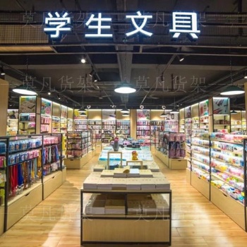 莫凡貨架免費(fèi)設(shè)計布局-輕型創(chuàng)意文具店展示架按需定制-冠縣貨架