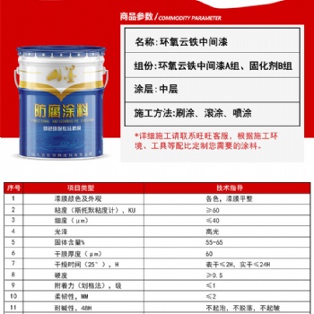 管道用重防腐涂料環氧云鐵中間漆