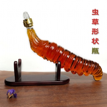 河間華企生產冬蟲夏草高硼硅玻璃酒瓶創意藝術泡酒瓶750ml