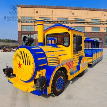 戶外景區(qū)騎掛式小火車游樂設(shè)備可坐人大型爬坡軌道觀光小火車