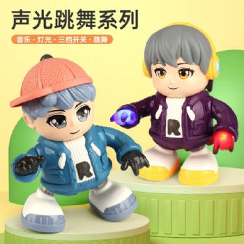 抖音同款唱歌跳舞電音酷安小男孩音樂(lè)燈光搖擺電動(dòng)小女孩兒童玩具