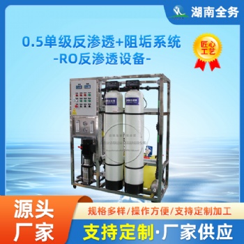 0.5噸每小時單級反滲透+阻垢系統(tǒng)去離子